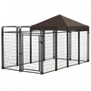 Pawhut Chenil D'exterieur Pour Chien Avec Auvent Etanche, Enclos Pour Chien Avec Maillon De Chaine Galvanise, Verrouillage Securise, Chiens De Grande Et Moyenne Taille, 9,3' X 4,6' X 5,2'