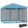 Outsunny Auvent 10' X 10' Avec 4 Parois Laterales Amovibles, Bleu Clair
