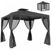 Gazebo d'exterieur 9,6' x 9,6' Tente a auvent avec filet, gris fonce