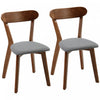 HOMCOM Lot de 2 chaises de salle a manger avec dossier incurve, gris et marron