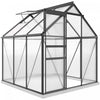 Outsunny Serre de plain-pied en polycarbonate 6' x 6' x 6,5', Gris