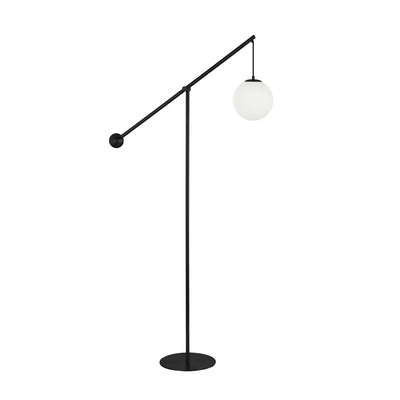 Dainolite Holly 1 Light Floor Lamp 66" H Matte Black Opal White Glass|Lampe à pied Holly de Dainolite de 66 po de hauteur en verre blanc opale, avec fini noir mat et 1 ampoule