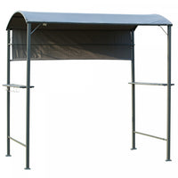Outsunny 7x4.5pi Barbecue Exterieur Gazebo Tente Cadre En Metal Grille De Jardin Auvent Pare-soleil