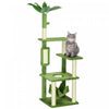 Pawhut Arbre A Chat De 56\" Pour Grands Chats Adultes Avec Hamac, Tour A Chat Avec Griffoir, Plates-formes, Balle De Jeu Et Dispositif Anti-basculement, Pour Chats D'interieur, Vert