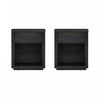 Table de nuit moderne Evelyn 20\" en gris charbon (1 tiroir) - Lot de 2