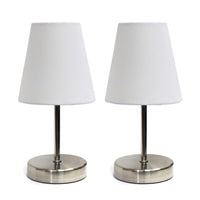 Ensemble de 2 mini lampes de table de base de Simple Designs nickel sable - blanc