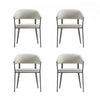 Chaise de salle a manger moderne en metal et tissu Belle, couleur flocon d’avoine - Lot de 4