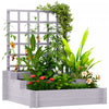 Outsunny Lit De Jardin Sureleve A 3 Niveaux Avec Treillis, Gris