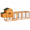Pawhut Poulailler Extra Large 117\" Avec Toit En Asphalte, Poulailler En Bois Avec Plateau Coulissant, Clapier A Caille Avec Nichoir, Orange
