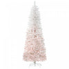 HOMCOM Arbre de Noel artificiel de 5 pi avec base en metal rose et blanc