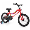 Costway 16\" Led Eclaire Velo Pour Enfants Avec Siege Reglable Coaster Frein Roues D'entrainement Rouge