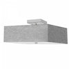 Plafonnier semi-affleuré Seren de Dainolite avec abat-jour gris, fini chromé poli et 3 ampoules