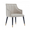 Fauteuil moderne Eda en bois avec accoudoirs, coloris gris clair