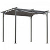 Outsunny 10' Pergola Retractable Structure Metal Epoxy Anticorrosion Noire + Toile Polyester Haute Densite Incluse Gris