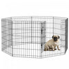 Pawhut Cage Pour Chiot A 8 Panneaux, Cage D'exercice En Metal Pliable De 30 Po Pour Chien, Noir
