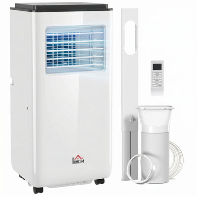 HOMCOM 10,000 BTU Portable Air Conditioner for 440 sqft room, Timer, White