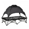 Pawhut Lit Pour Chien Chat Sur Pieds Grand Confort Velum Anti-uv Tissu Oxford Textilene Micro-perfore + Sac De Transport Inclus Acier Noir