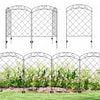 Outsunny Cloture de jardin 11,3', panneaux en acier, lot de 4, noir