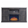 Foyer electrique moderne de style ferme Myrtle, 2 pieces, noir et brun antique