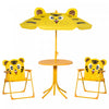 Outsunny Table de Pliage Pique-Nique Enfants avec Chaise et Parapluie Jaune