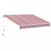 Outsunny Abri D'auvent Retractable Manuel Avec Manivelle 10' X 8', Rouge