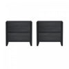 Table de nuit moderne Linda 24\" en gris charbon (2 tiroirs) - Lot de 2