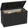 Outsunny Coffre de Terrasse 450L avec Roues, Gris Fonce
