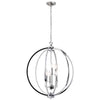 Lustre Karland de Dainolite de 24 po de diamètre avec bande cloutée de cristaux, fini chromé poli et 6 ampoules
