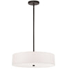 Luminaire suspendu Everly de Dainolite avec abat-jour blanc, fini noir mat et 4 ampoules