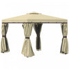 Outsunny Gazebo De Patio De 10'x10' Avec Parois Laterales En Maille, Beige