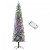 HOMCOM Arbre de Noel artificiel de 9 pi avec lumieres, arbre de Noel floque