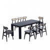 Ensemble de salle a manger moderne industriel chic Colbert et Rockaway 9 pieces en noir et gris