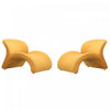 Fauteuil d’appoint moderne en melange de laine Rosebud jaune – Lot de 2