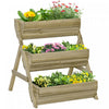 Outsunny Lit De Jardin Sureleve A 3 Niveaux, Boite De Jardiniere Surelevee En Bois Vertical Pour Fleurs, Legumes, Herbes, 26\" X 30\" X 30\", Vert Clair