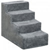 Pawhut Escalier Pour Chats Et Chiens, Pour Canape Et Lit Avec Housse Amovible, Gris Clair