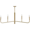Lustre horizontal Eleanor de Dainolite avec fini laiton vieilli et 4 ampoules