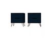 Table de nuit Rockefeller Mid-Century Modern 20\" en bleu minuit (2 tiroirs) - Lot de 2