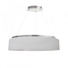 Lustre Circulo de Dainolite avec abat-jour blanc, fini argenté et ampoule de 34 W