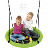 Balancoire en forme de soucoupe Qaba pour enfants, siege de 98 cm de diametre avec cordes reglables, pour exterieur, aire de jeux, jardin, vert