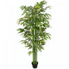 HOMCOM Arbre bambou artificiel en pot 6pi pour interieur et exterieur, vert