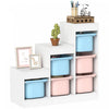 Qaba Organisateur de rangement pour jouets avec 6 bacs, bleu et rose