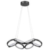 Lustre Philo de Dainolite en silicone blanc qui diffuse la lumière, avec fini noir mat et ampoule de 64 W