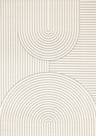 Forte White Grey Curved Arches Indoor Area Rug - 2'7" x 4'11"|Carpette Forte blanche et grise à motif d’arches courbées pour l’intérieur - 2 pi 7 po x 4 pi 11 po