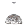 Luminaire suspendu Coral de Dainolite de 16 po de diamètre, avec fini gris et 1 ampoule
