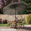 Parasol solaire Costway 10 FT avec 24 LED, 8 baleines et reglage d'inclinaison, gris