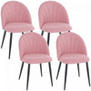 HOMCOM Ensemble de 4 Chaises de Cuisine avec Pieds en Metal, Rose