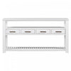 Table d'entree Ava 62,2'' avec tiroirs et etageres ouvertes, blanche