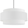 Luminaire suspendu Priya de Dainolite de 30 po de diamètre avec abat-jour blanc, fini chromé poli et 4 ampoules