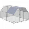 Pawhut Poulailler En Metal Pour 10 A 12 Poulets, Enclos A Poules D'exterieur Avec Couverture Pour Ferme De Jardin, 12.5' X 9.2' X 6.4'