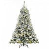 Homcom Arbre De Noel Artificiel Floque De Neige De 1.8 M Avec 928 Branches Et 250 Lumieres Led Blanc Chaud